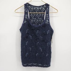 Abercrombie & Fitch Navy Lace Tank Top